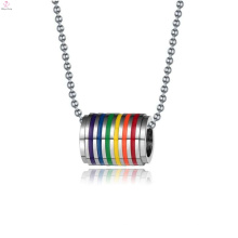 Preço barato gay orgulho jóias aço inoxidável orgulho gay anéis de noivado colar